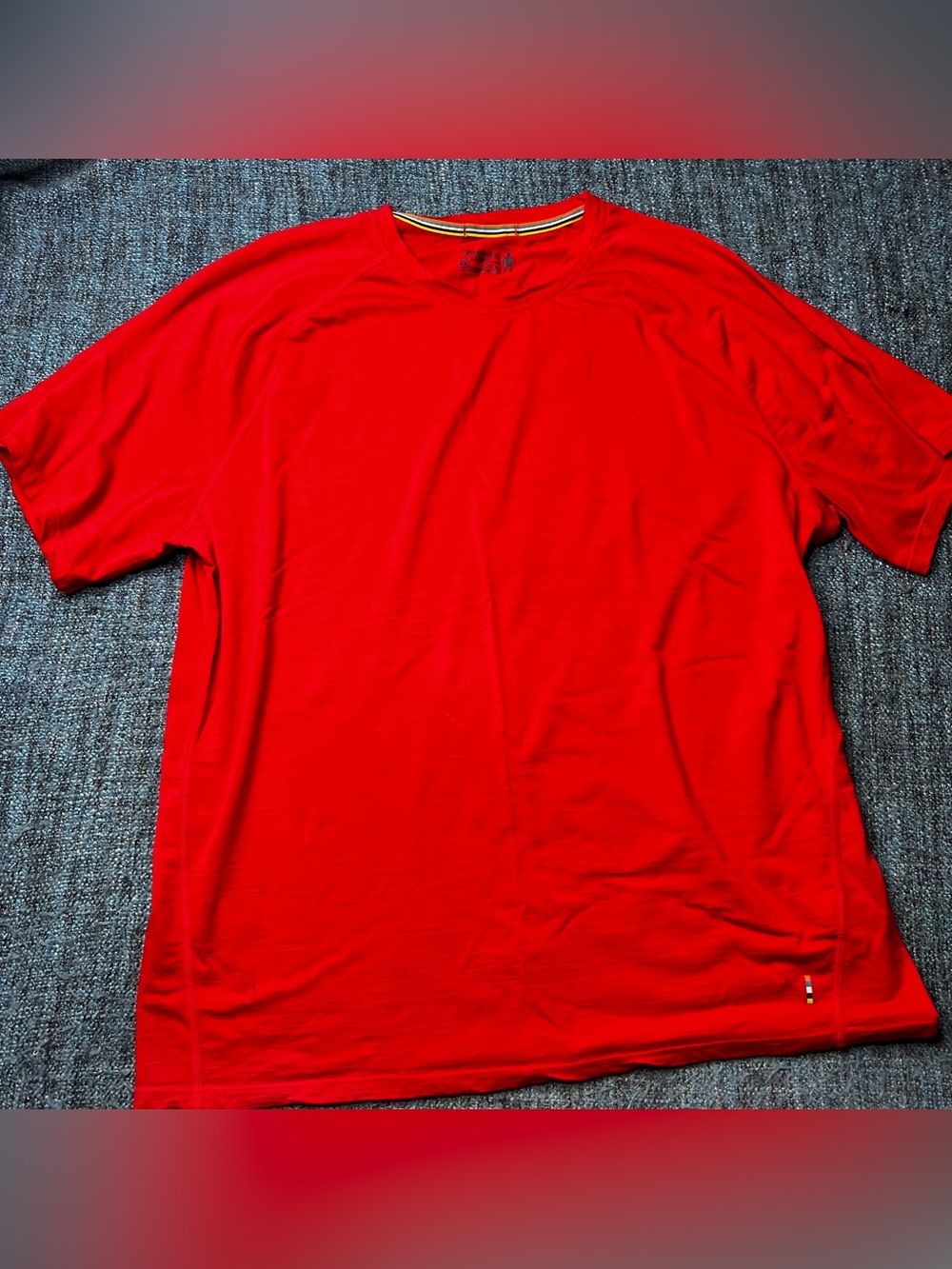 Smartwool Merino Wool Blend Short Sleeve T-Shirt in Red Men's Size XXL READ